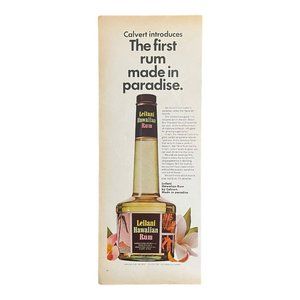 1966 Leilani Hawaiian Rum by Calvert Vintage Print Ad Hawaii Tike Paradise